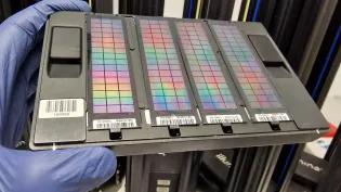 A picture of four Illumina genotyping arrays