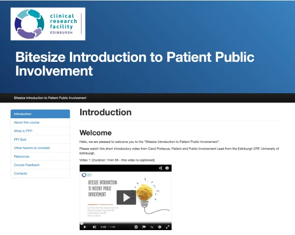 Screenshot of PPI Intro course