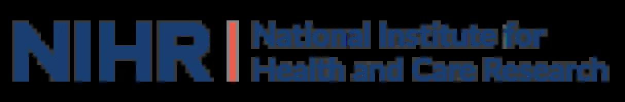 Logo for NIHR in blue lettering with red stripe